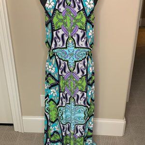 LONDON TIMES, SIZE 6, BLUE GREEN MAXI DRESS